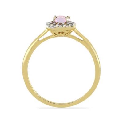 BUY 14K GOLD NATURAL ETHIOPIAN OPAL GEMSTONE HALO RING